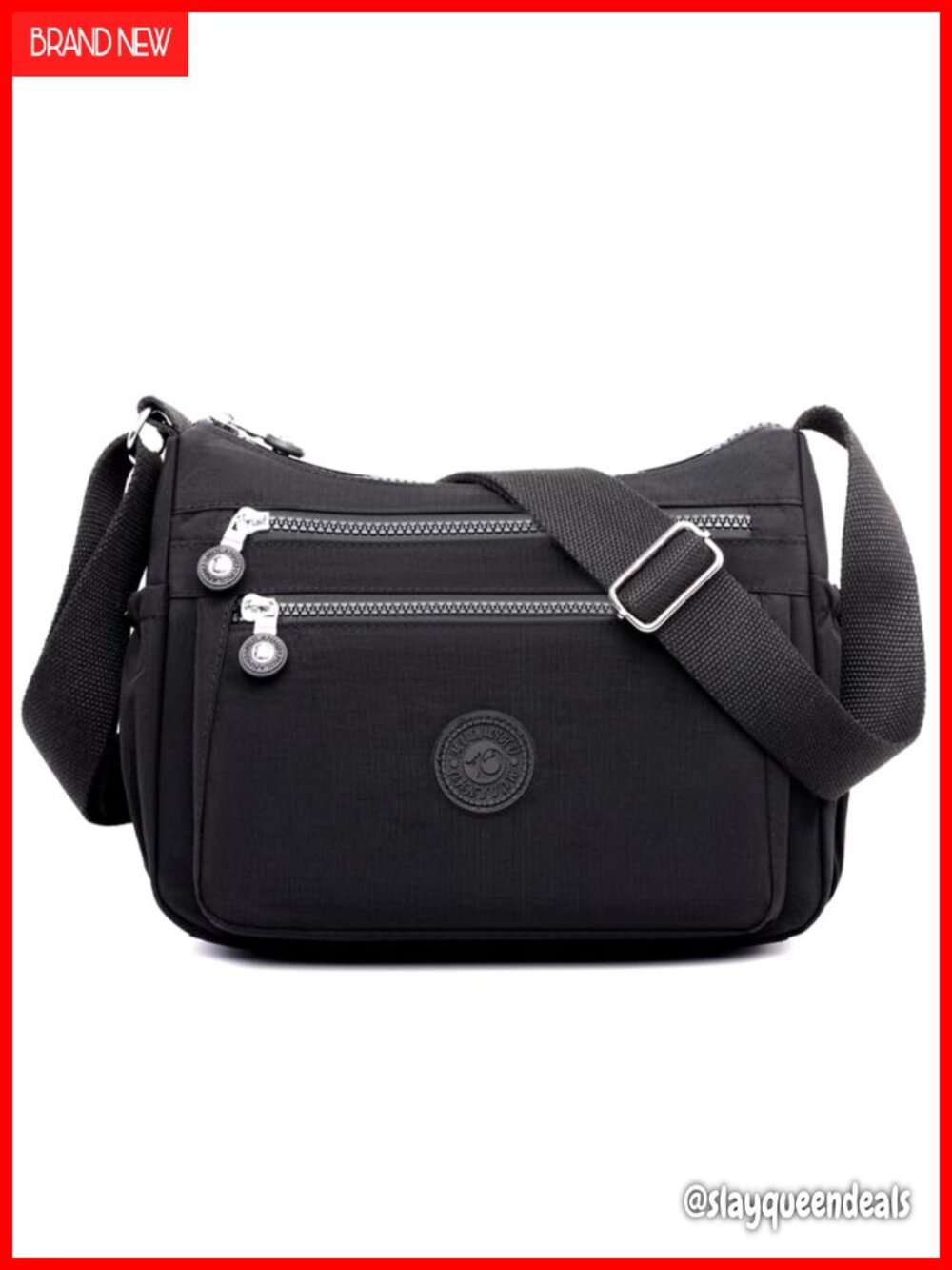 Nylon Crossbody Bag Multi Pocket Lightweight Adjustable Travel Purse